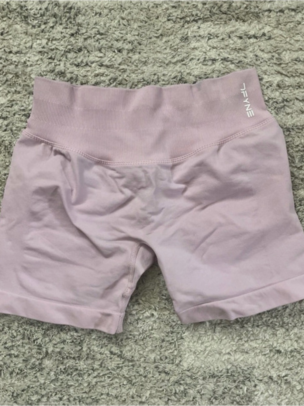 High-Rise Mauve Bike Shorts with Seamless Waistband